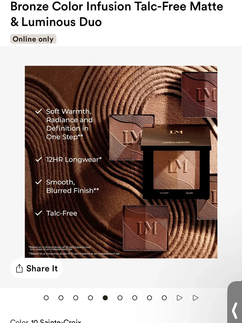 laura mercier Bronzer & Glow Duo — Brown and Gold Satin Finish